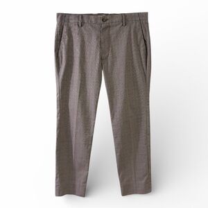 Unisex Dockers Slim Fit Cotton Blend Grey Glen Plaid Trousers - Waist 17